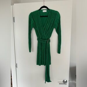 Emerald green wrap dress